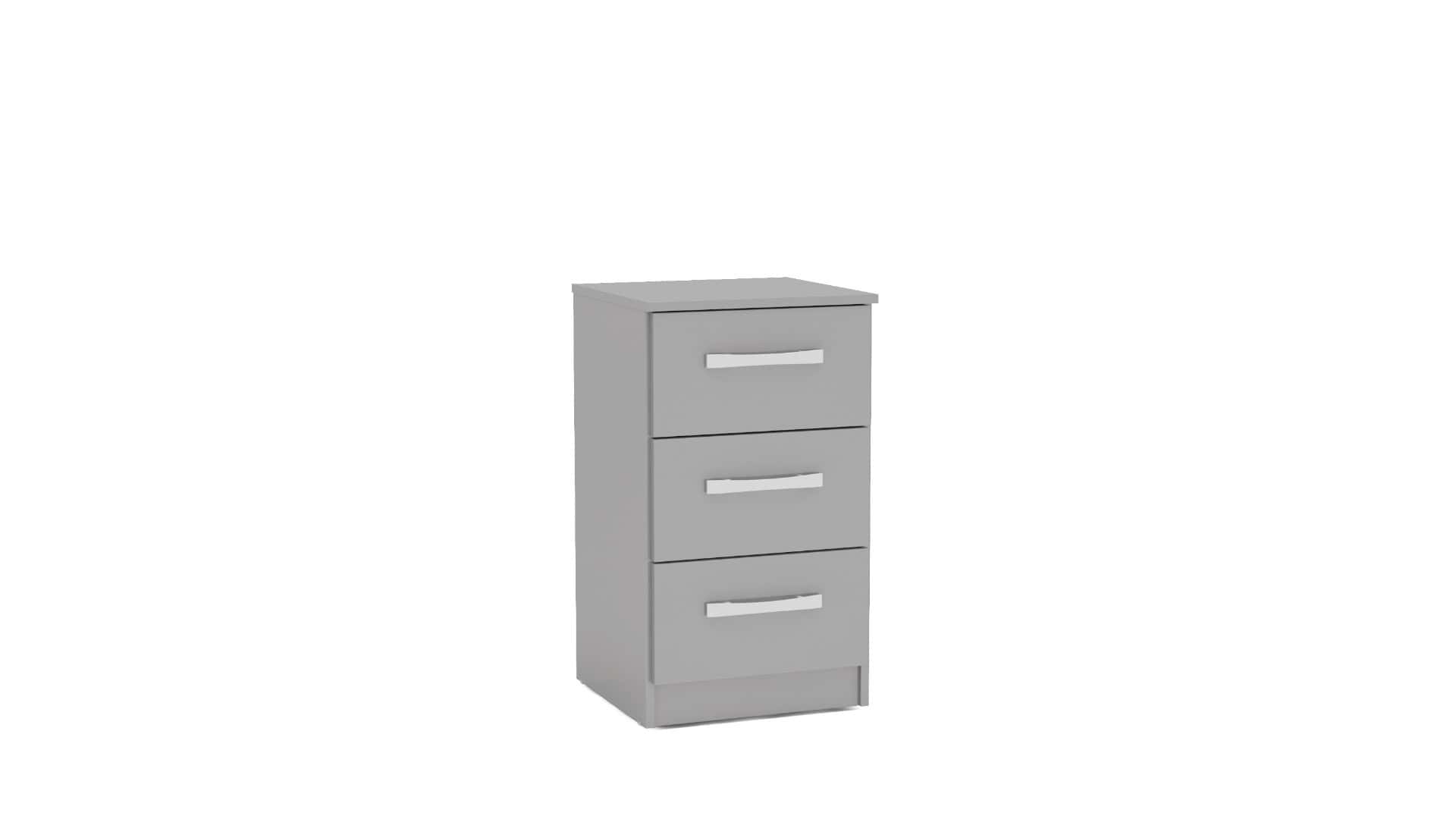 Lynx 3 Drawer Bedside - Grey | Buy Online | Beds.ie