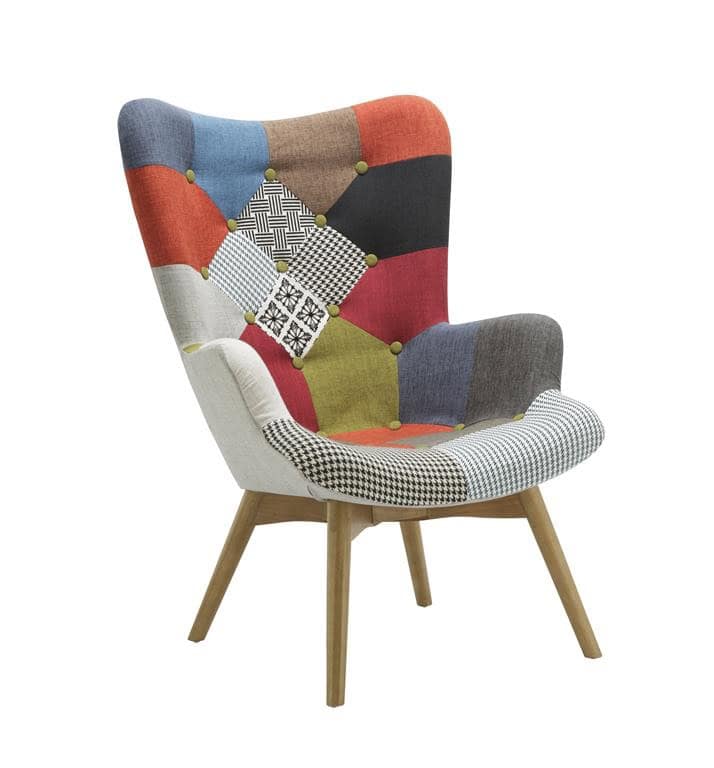 Sloane Patched Fabric Armchair - Image 2