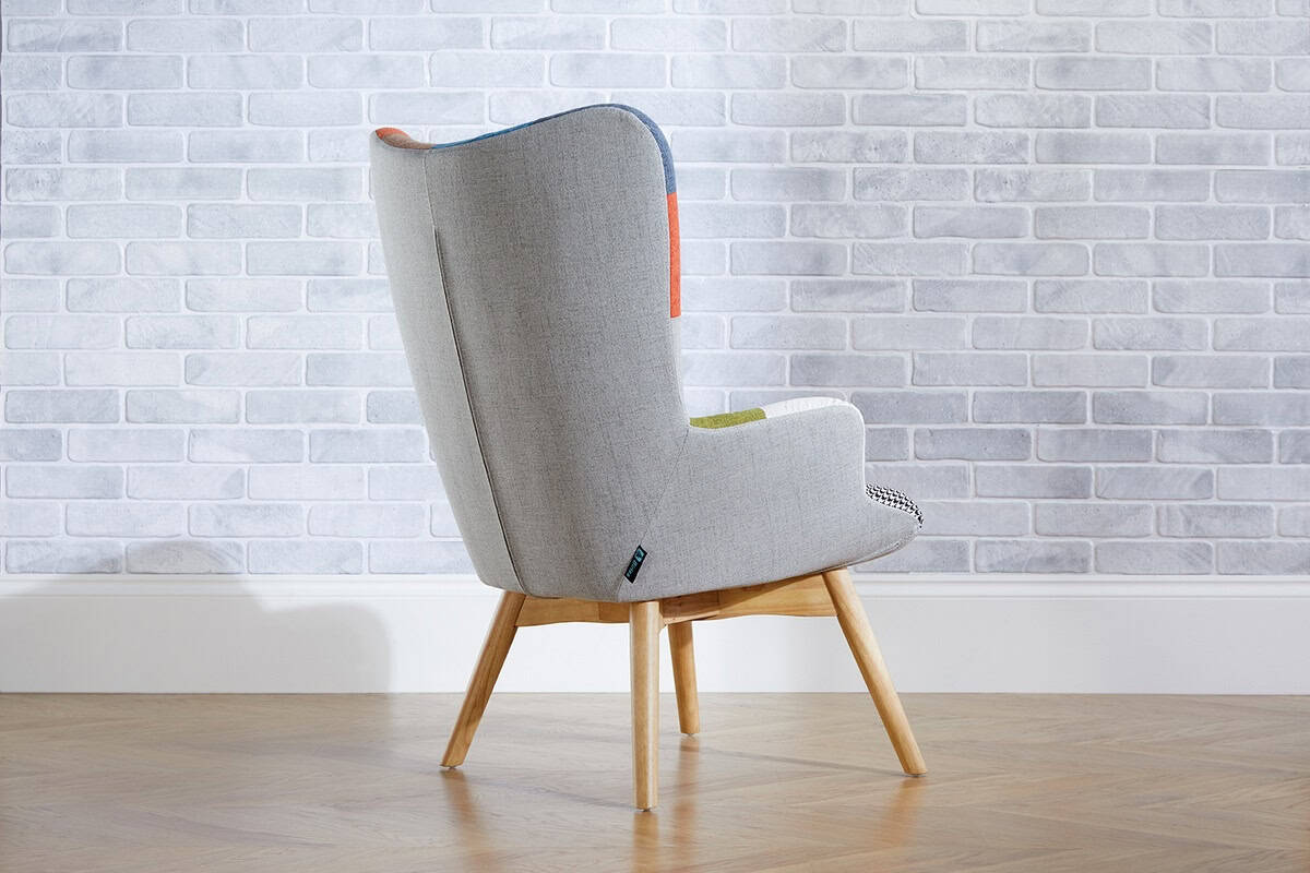 Sloane Patched Fabric Armchair - Image 7