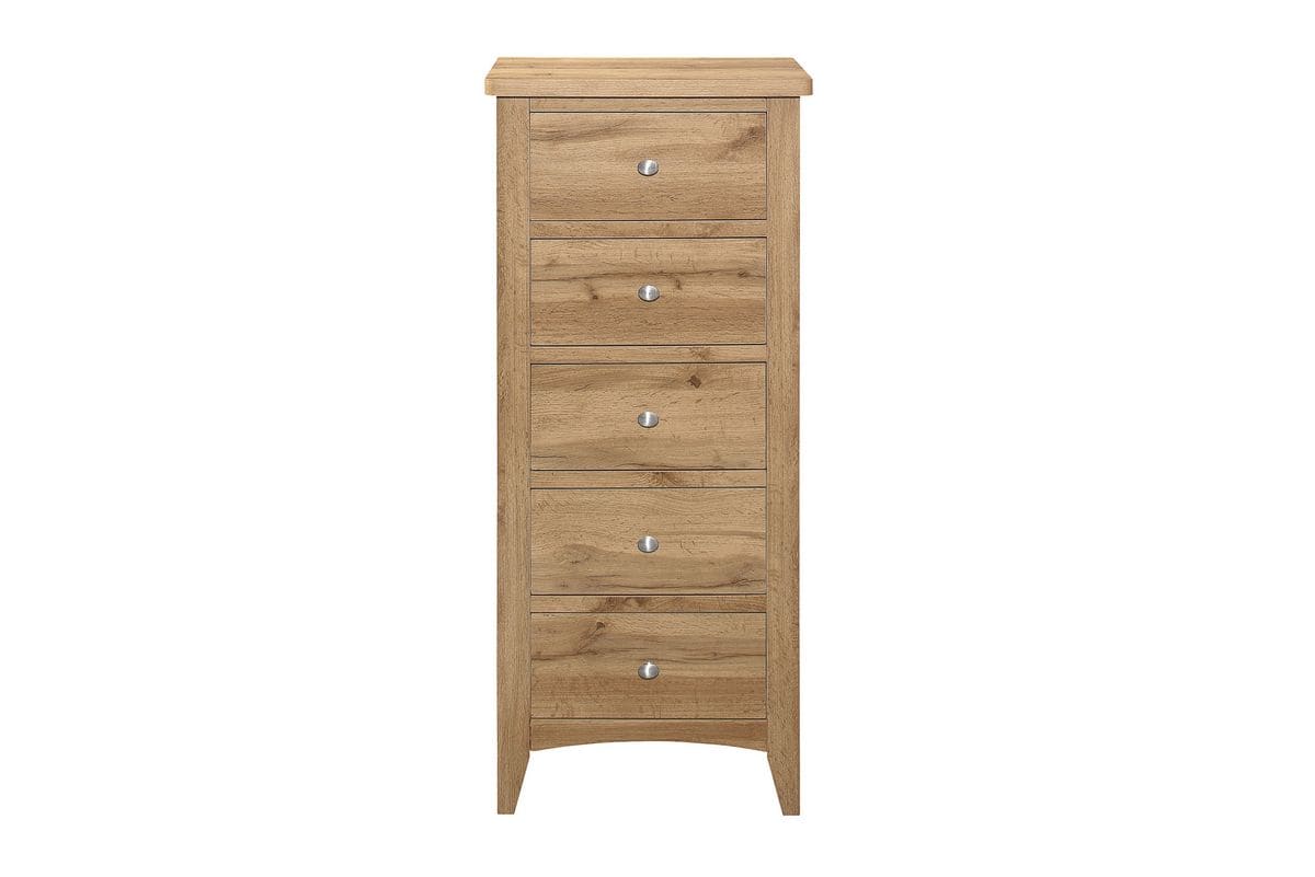 Hampstead 5 Drawer Tall Chest - Oak - Image 6
