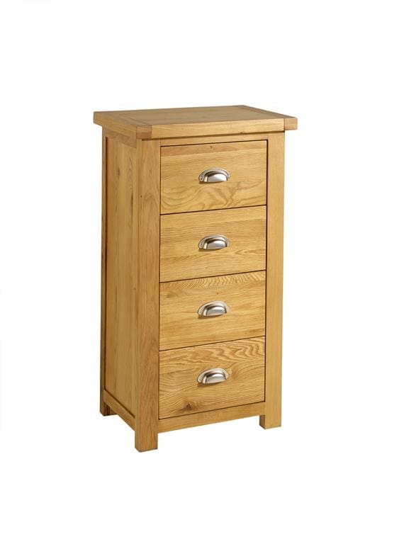 Woburn 4 Drawer Narrow Chest - Oak - Image 4