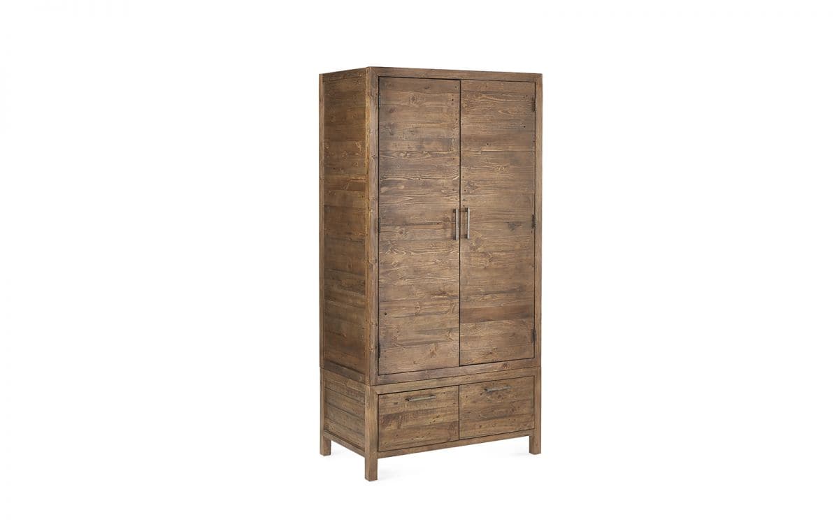 Heron 2 Door Wardrobe - Reclaimed Pine | Buy Online | Beds.ie