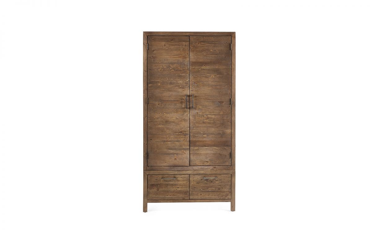 Heron 2 Door Wardrobe - Reclaimed Pine - Image 3