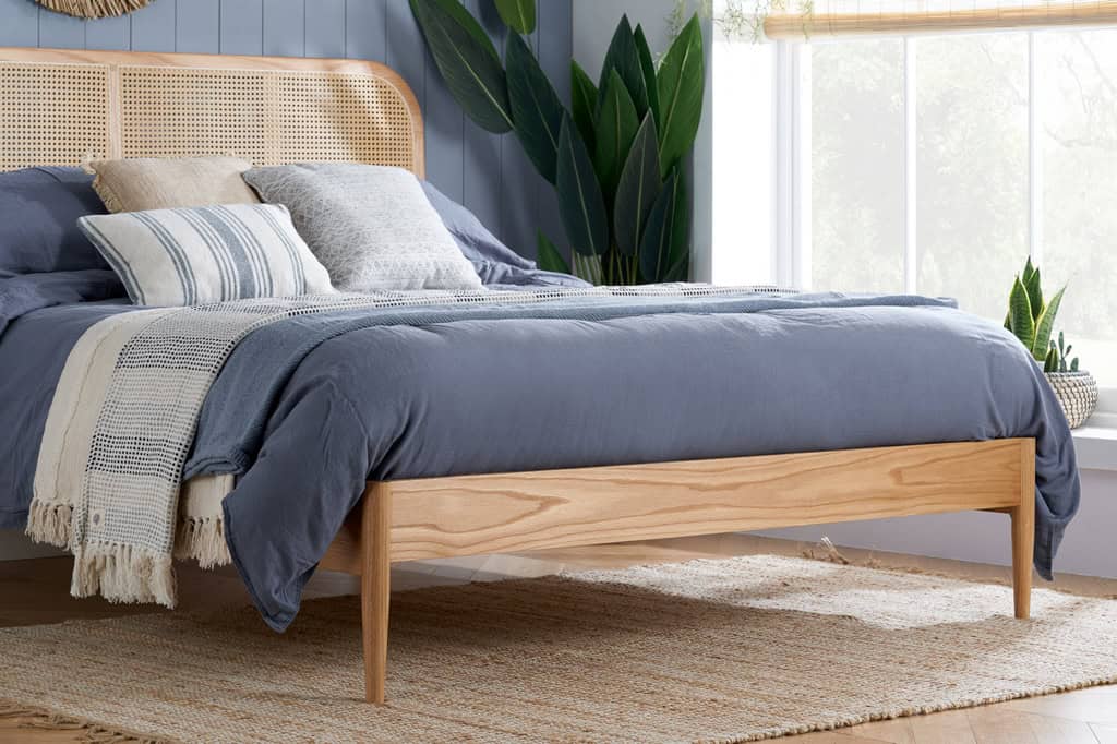 Elina 4ft6 Rattan Bedframe - Oak - Image 3