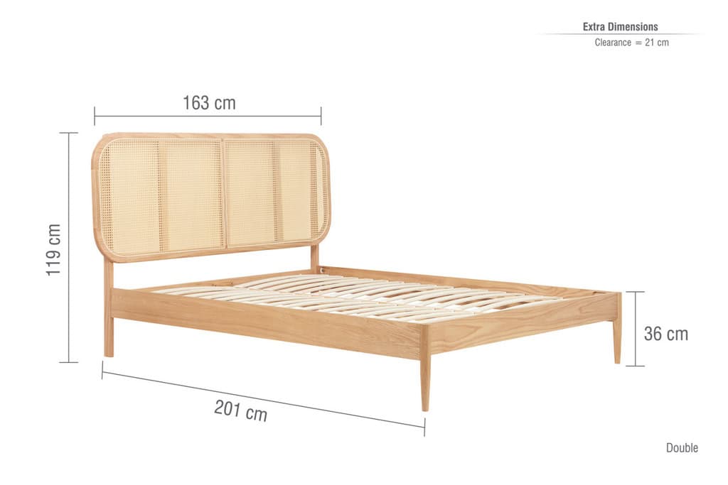 Elina 4ft6 Rattan Bedframe - Oak - Image 15