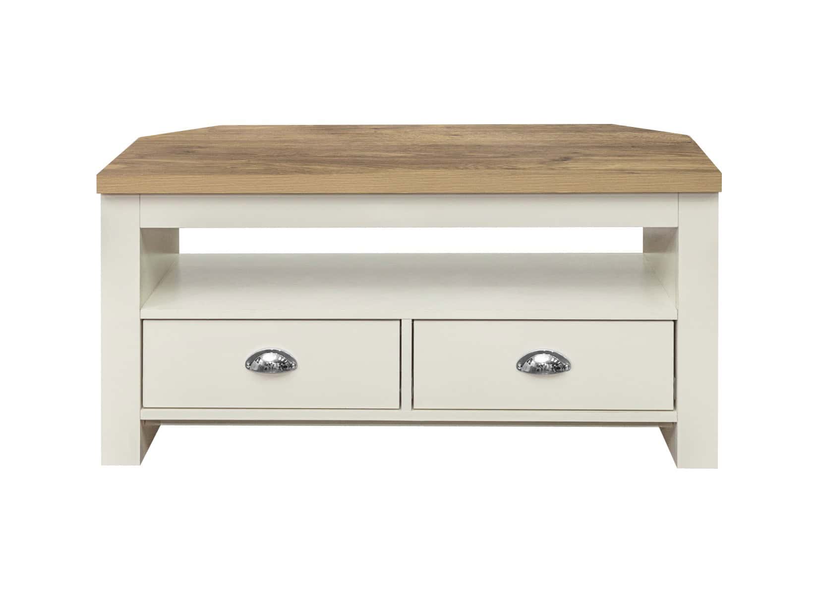 Highgate Corner TV Unit - Cream & Oak - Image 5