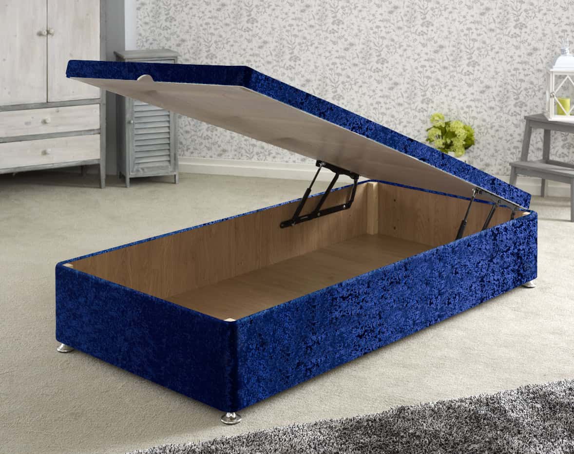 Apollo 3ft Glitz Navy Front Opening Ottoman Base | Buy Online | Beds.ie