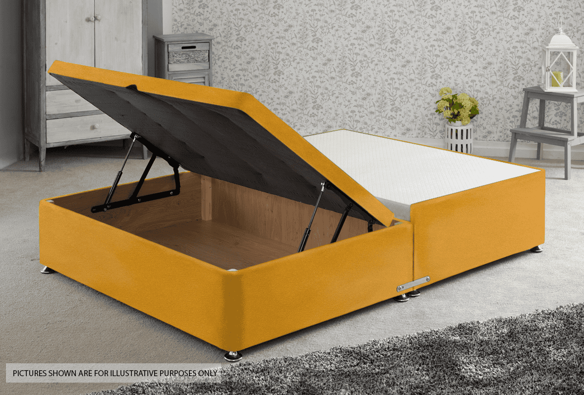 Apollo 6ft Velvet Gold Jumbo Ottoman Base | Buy Online | Beds.ie