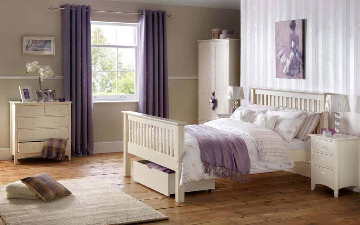 5ft Palma Bed (Low Foot End) - Stone White - Image 2