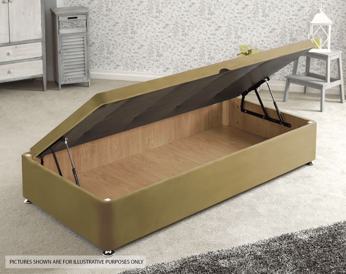 Apollo 3ft Velvet Sand Side Ottoman Base | Buy Online | Beds.ie