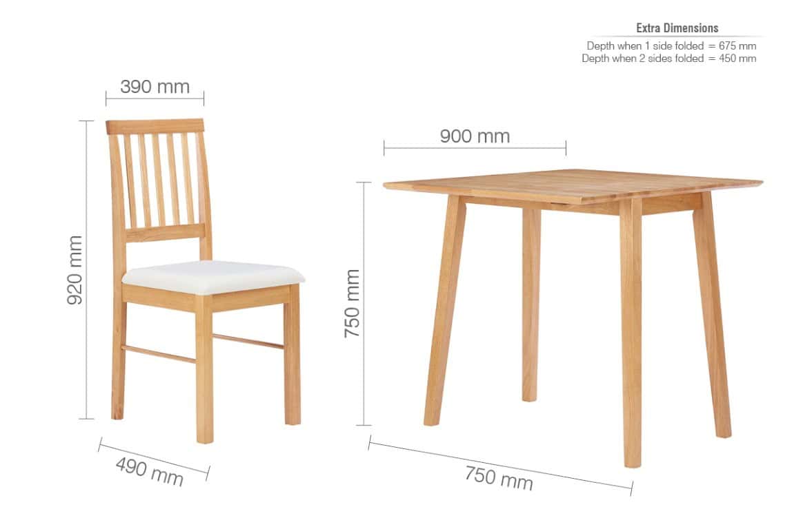 Drop Leaf Dining Table & 2 Chairs - Image 9