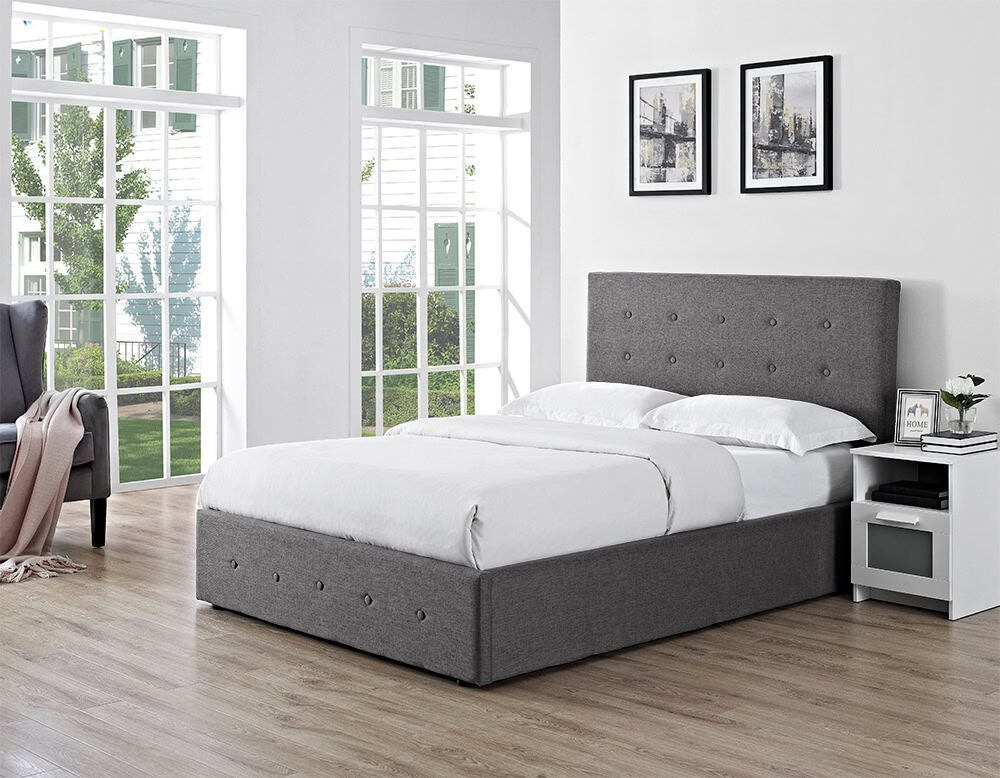 Chanel 5ft Ottoman Bedframe - Grey - Image 2