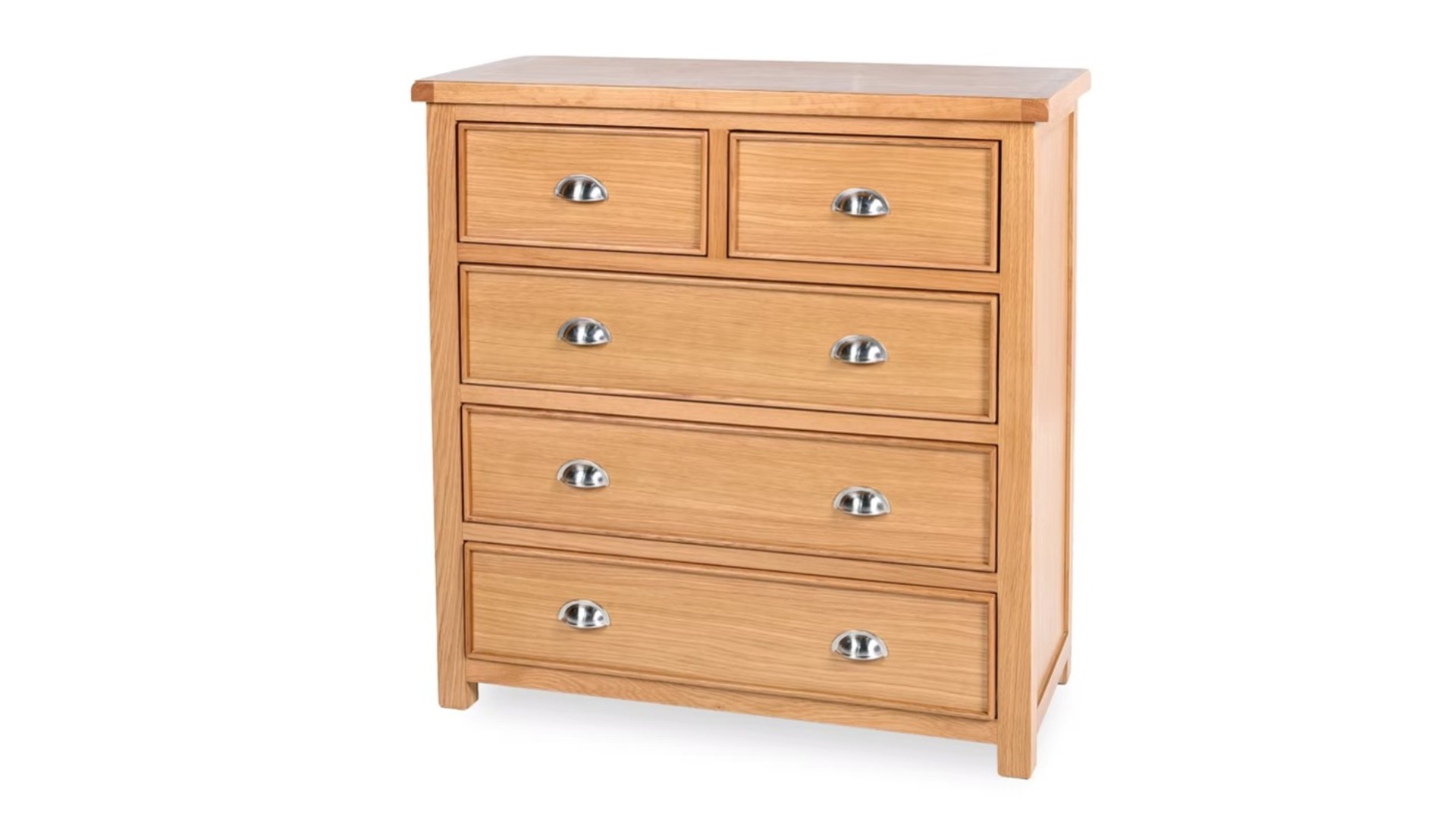 Honey B Newbury 5 Drawer Chest - Oak - Image 3