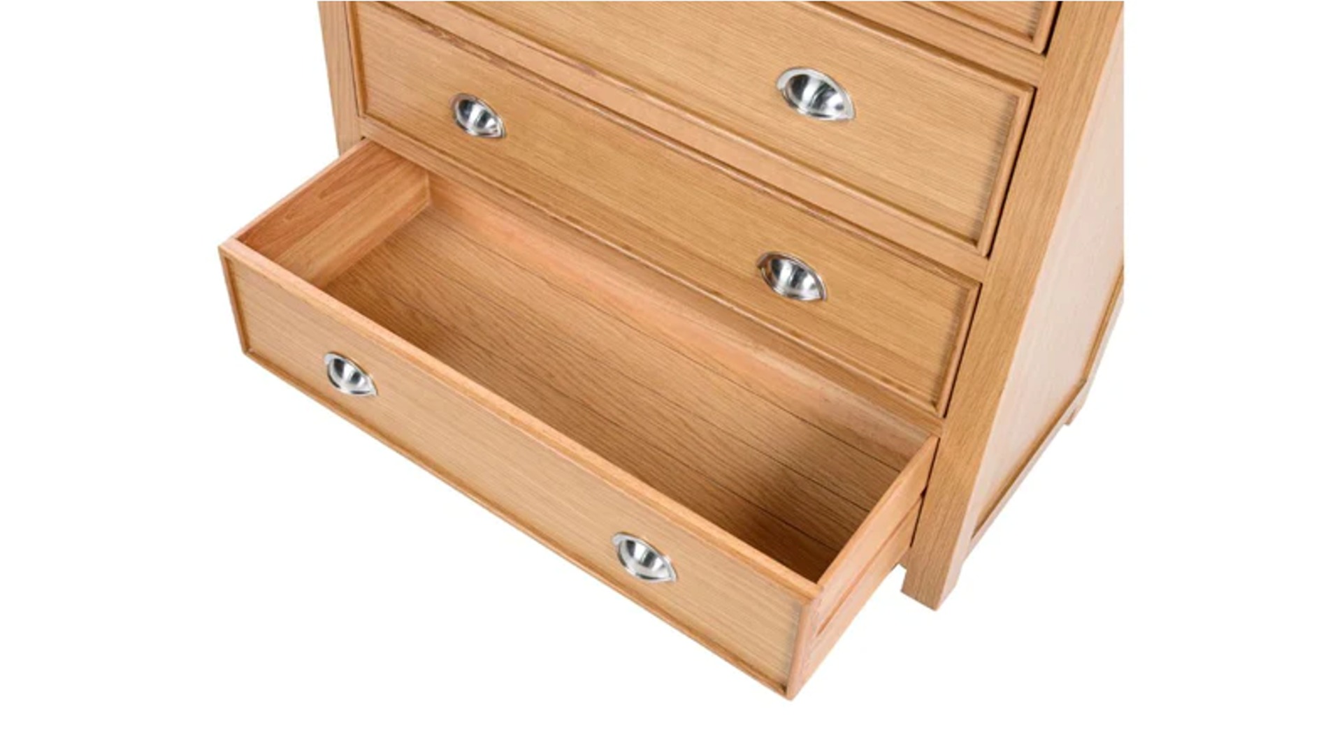 Honey B Newbury 5 Drawer Chest - Oak - Image 5