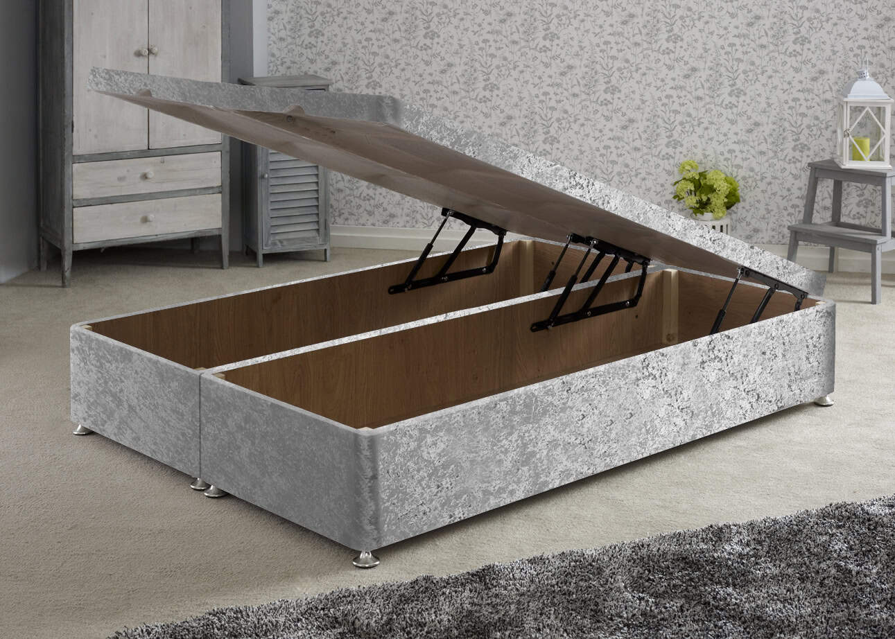 Apollo 4ft6 Glitz Silver Front Opening Ottoman Base | Buy Online | Beds.ie