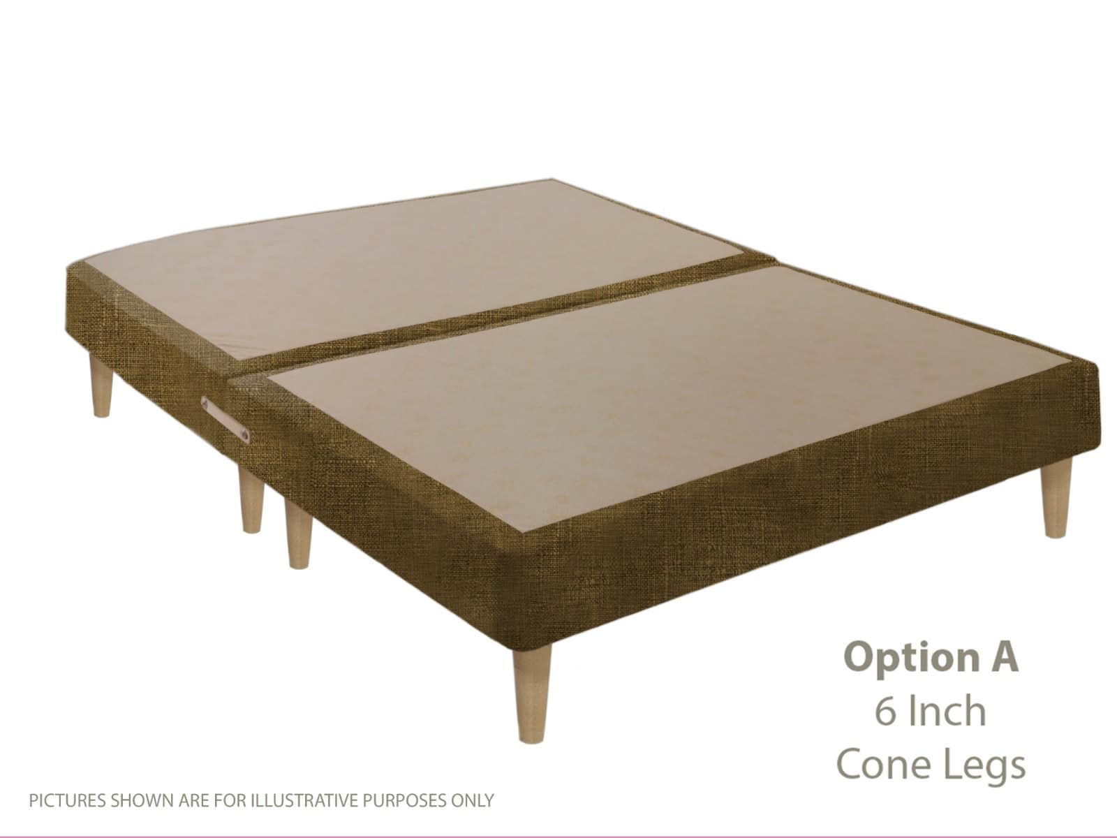 Apollo 4ft6 Azzure Hessian Shallow Divan Base on Legs | Buy Online | Beds.ie