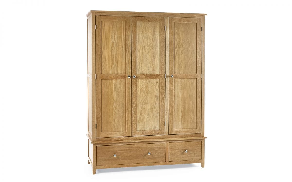 Malcolm 3 Door Wardrobe - Oak - Image 2