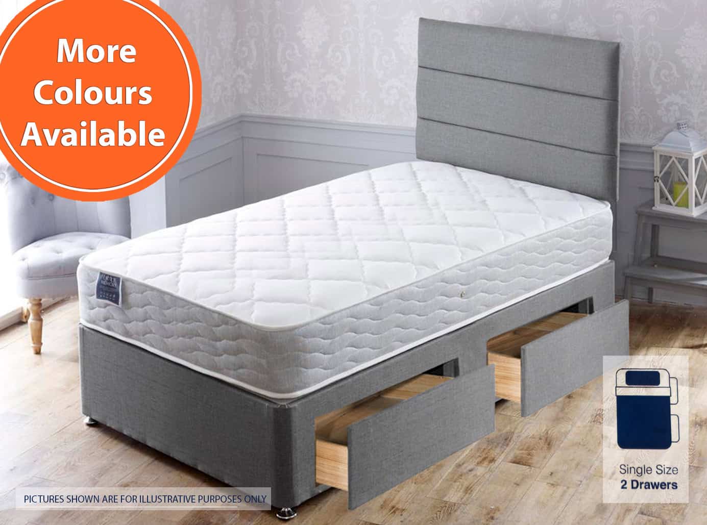 Apollo 2ft6 Entice 2 Drawer Bed | Buy Online | Beds.ie