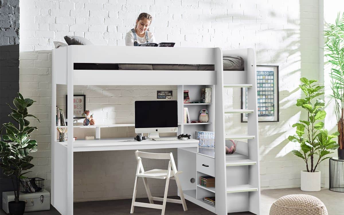 Blake Gaming Highsleeper - All White | Buy Online | Beds.ie
