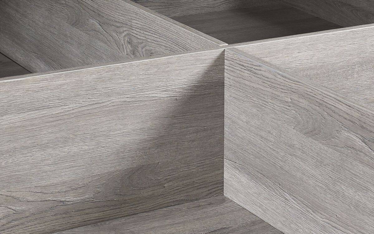 Batu 4ft6 Bookcase Headboard Ottoman Bed - Grey Oak - Image 6