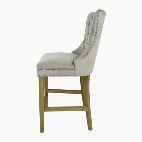 Kacey Stool with Brushed Legs - Mink Velvet (Set of 2) - Image 5