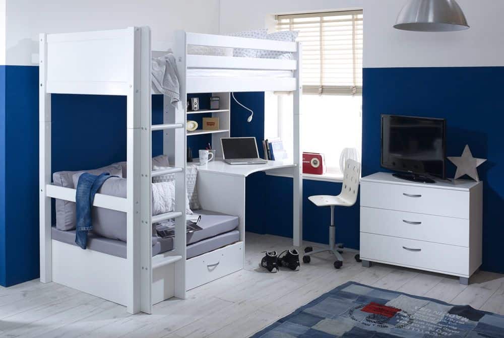 Thuka Nordic Highsleeper 3 - White with Silver Cushion | Buy Online | Beds.ie