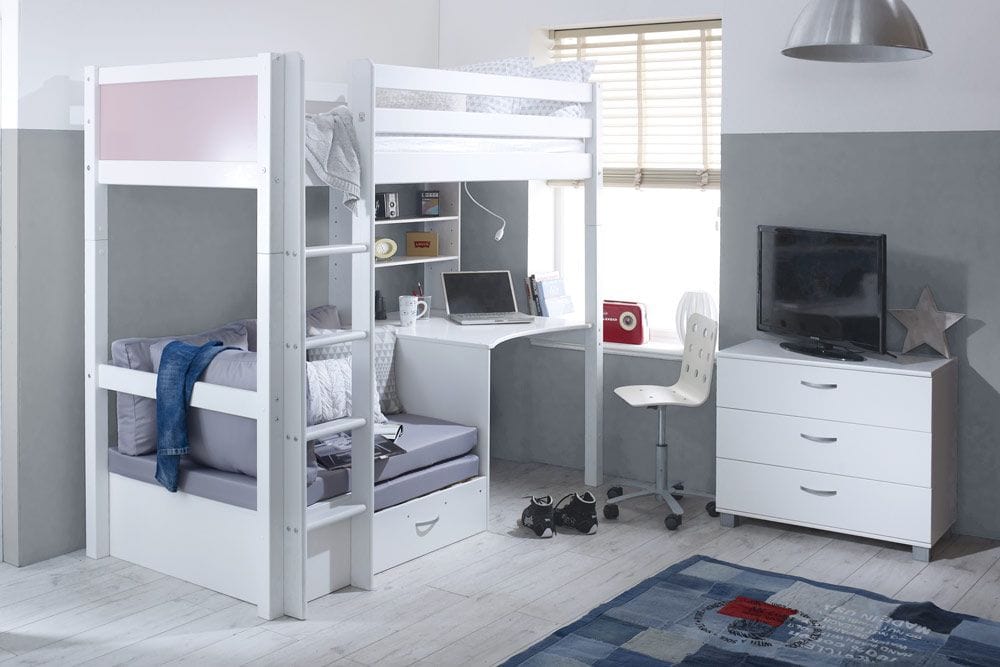 Thuka Nordic Highsleeper 3 - White with Silver Cushion - Image 2