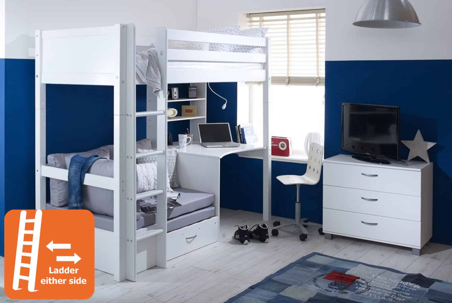 Thuka Nordic Highsleeper 3 - White with Silver Cushion - Image 8