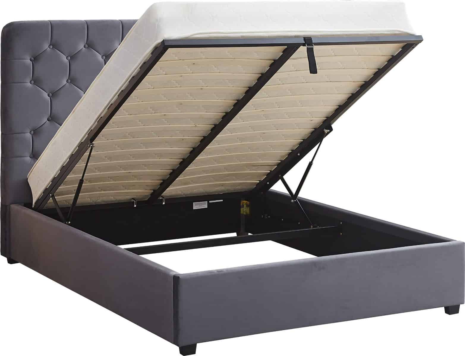 Madison 5ft Ottoman Bedframe - Grey Velvet | Buy Online | Beds.ie