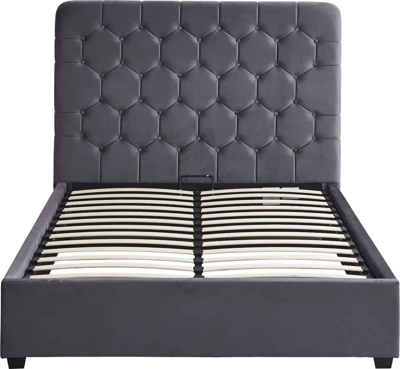 Madison 5ft Ottoman Bedframe - Grey Velvet - Image 5