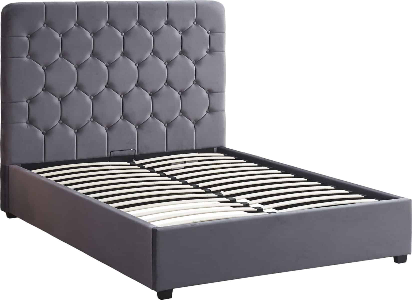 Madison 5ft Ottoman Bedframe - Grey Velvet - Image 6