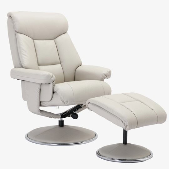 Brentwood Swivel Recliner - Mushroom Faux Leather | Buy Online | Beds.ie