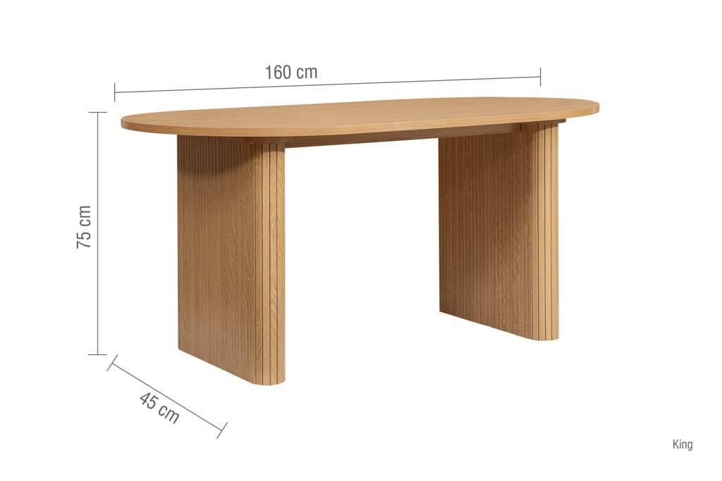 Axel Oval Fluted Dining Table - Oak - Image 6