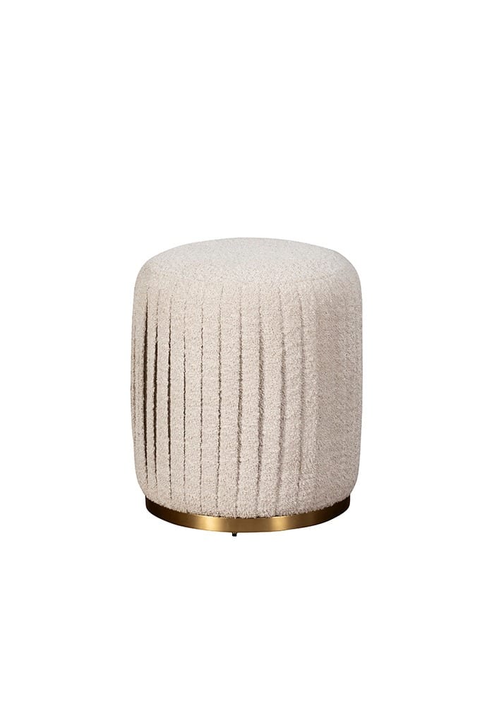 Baker Furniture Reed Pleated Stool - Cream Boucle | Buy Online | Beds.ie