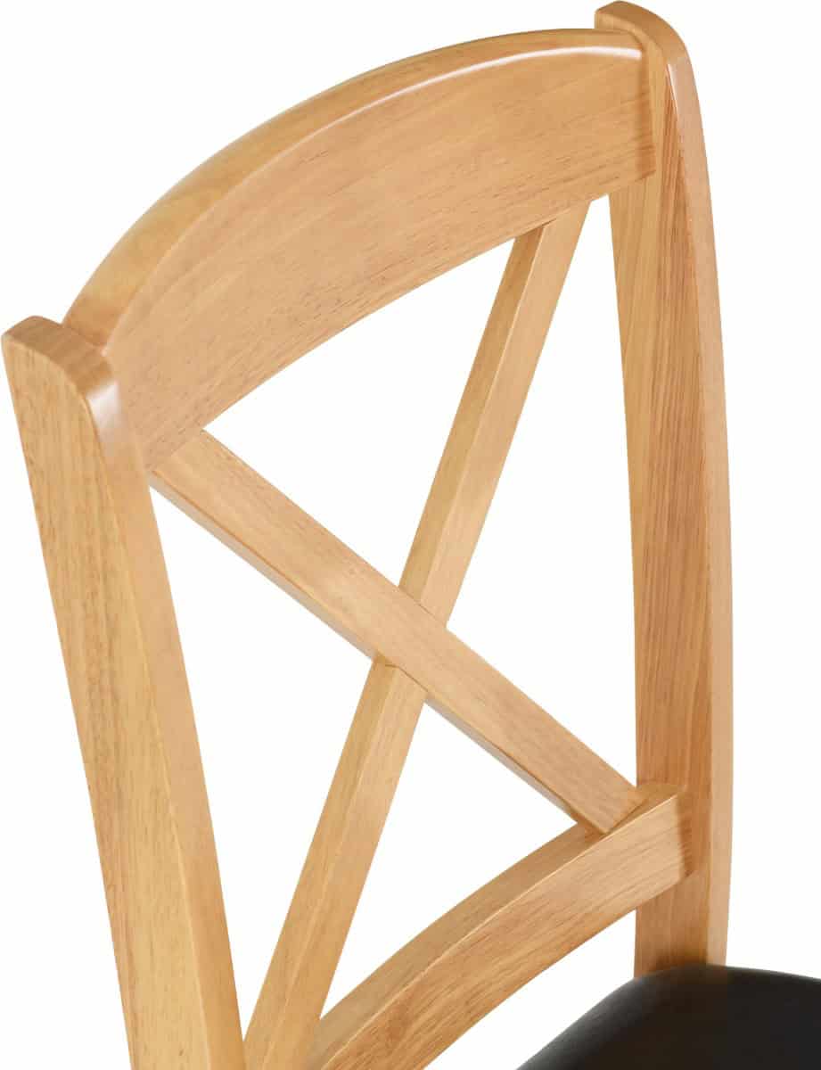 Mason Chair (Set of Two) - Oak Varnish/Brown Faux Leather - Image 3
