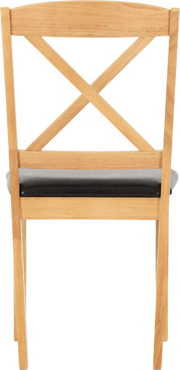 Mason Chair (Set of Two) - Oak Varnish/Brown Faux Leather - Image 4