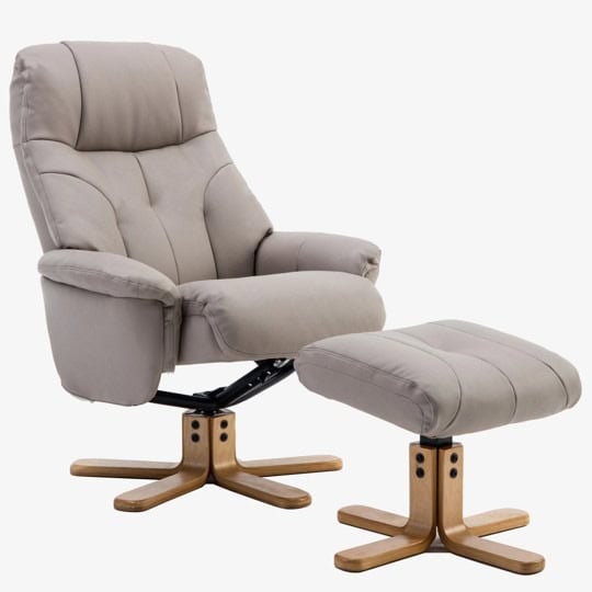 Enfield Swivel Recliner - Pebble Faux Leather | Buy Online | Beds.ie
