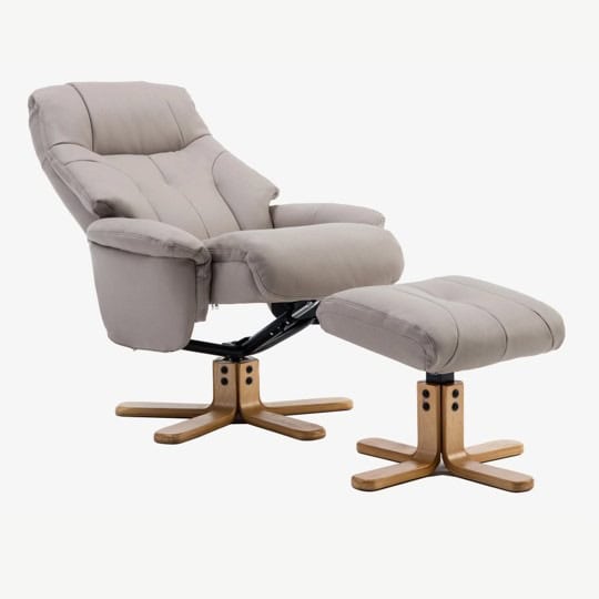 Enfield Swivel Recliner - Pebble Faux Leather - Image 2