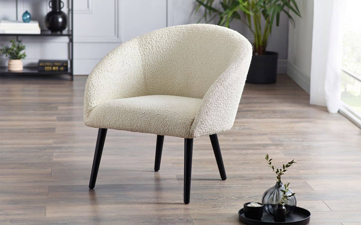 Amanda Boucle Accent Chair - Ivory | Buy Online | Beds.ie