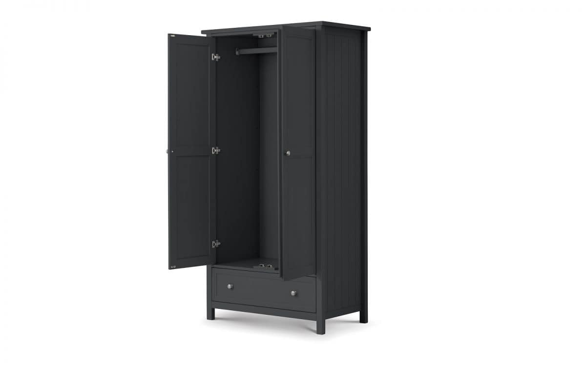 Braid 2 Door Combi Wardrobe - Anthracite - Image 2