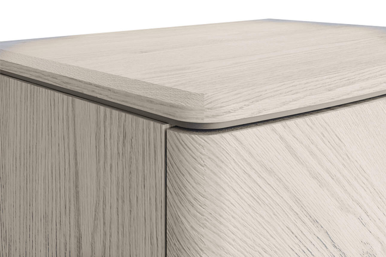 Diletta Bedside Table 2 Drawer - Stone - Image 2