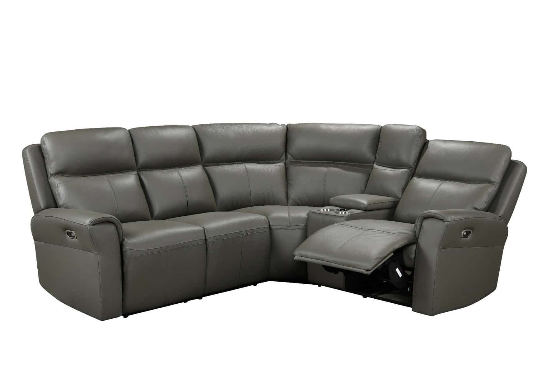 Russo Corner Group Electric Recliner - Ash Leather | Buy Online | Beds.ie
