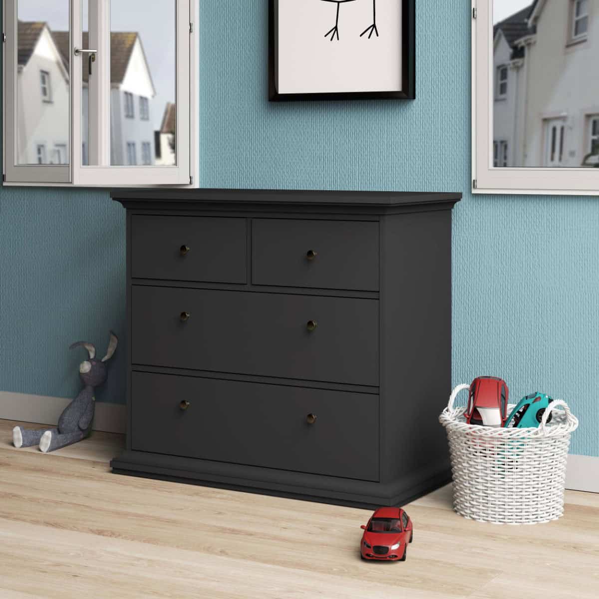 Paris 4 Drawer Chest - Grey - Image 3