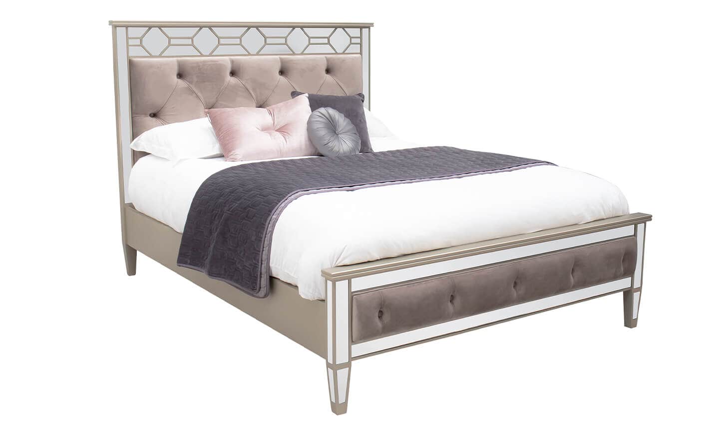 Rosa 4ft6 Panelled Bed - Silver | Buy Online | Beds.ie