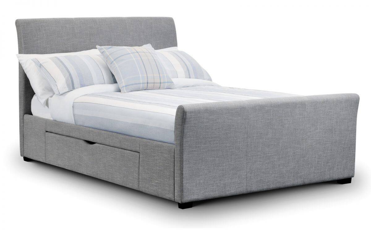 Azzurro 5ft Bedframe with 2 Drawers - Light Grey - Image 2