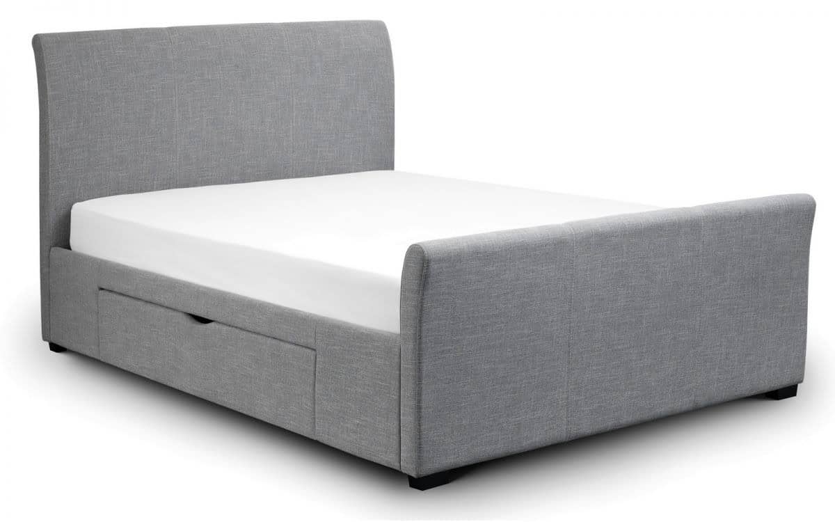 Azzurro 5ft Bedframe with 2 Drawers - Light Grey - Image 3