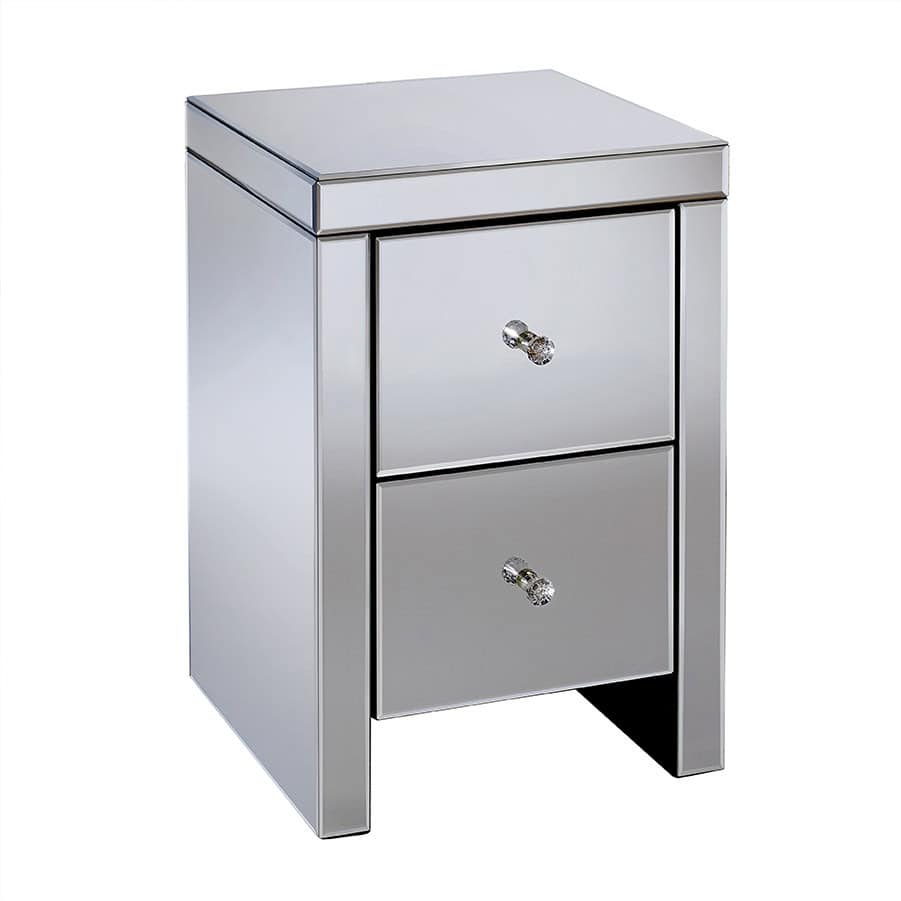 Seville Mirrored 2 Drawer Bedside - Image 2