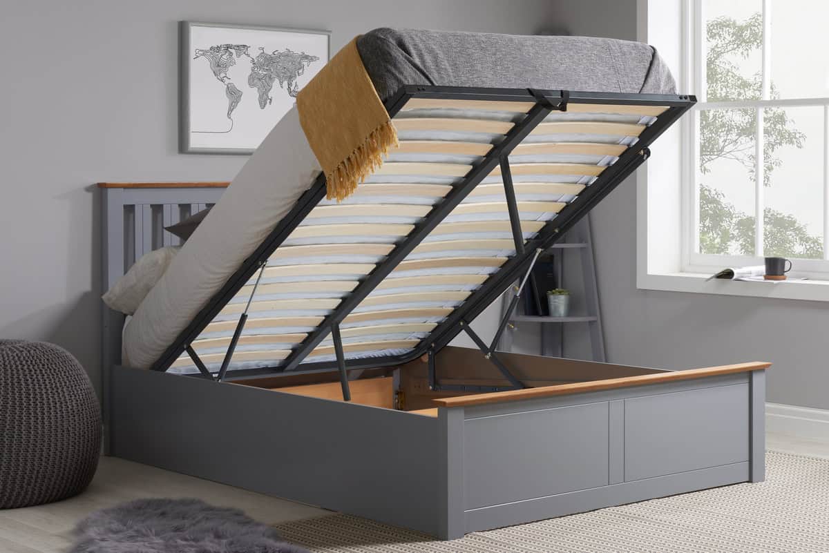 4ft6 Phoenix Ottoman - Stone Grey | Buy Online | Beds.ie