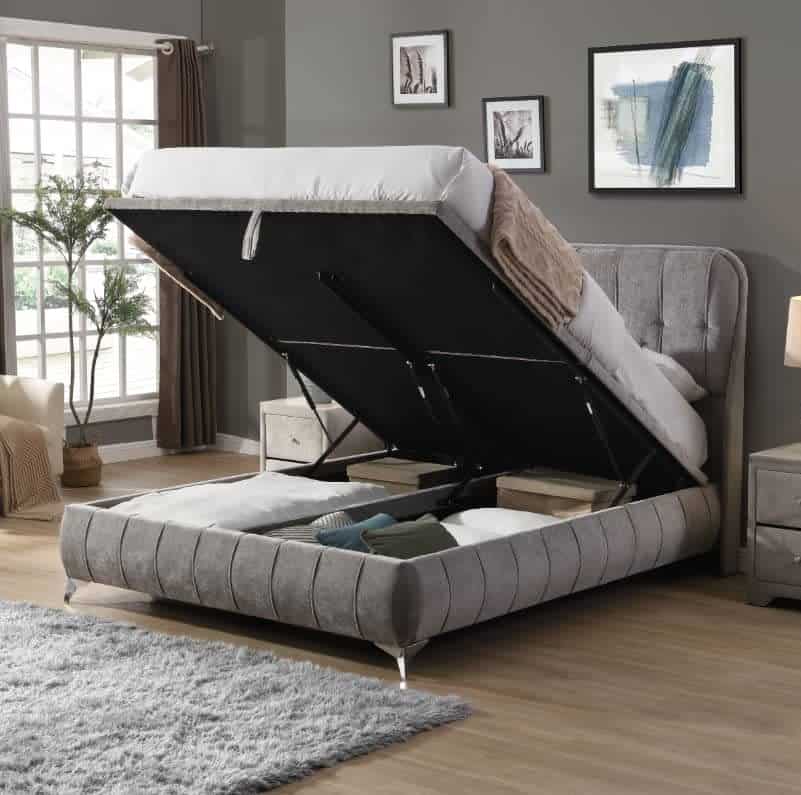 Limerick 4ft6 Ottoman Bedframe - Grey | Buy Online | Beds.ie