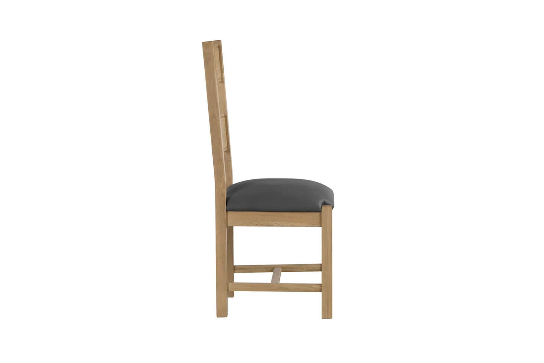 Delaney Dining Chair - Natural Oak & Grey PU - Image 2